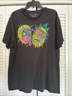 [adult swim] Rick & Morty Neon Graphic Black Tee